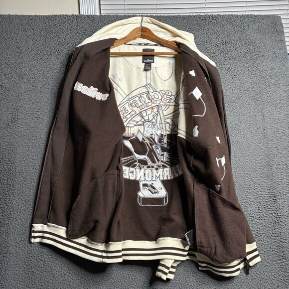 Y2K SCIFEN STATUE OF LIBERTY Embroidered Full ZIP HOODIE SWEATSHIRT Mens 2XL - Picture 8 of 14